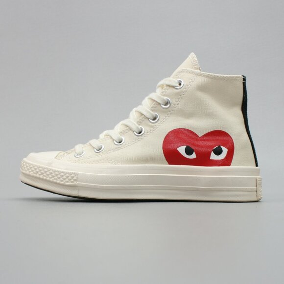 Converse Ladies 6.5 All Star 70 Comme des Garcons PLAY Red Heart Shoes Sneakers - Picture 2 of 12